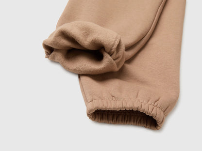 Benetton Brown Girls Fleece Joggers with Drawstring SKU: 39M2CF05I_225 Image 03