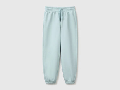 Benetton Aqua Girls Fleece Joggers with Drawstring SKU: 39M2CF05I_31A Image 01