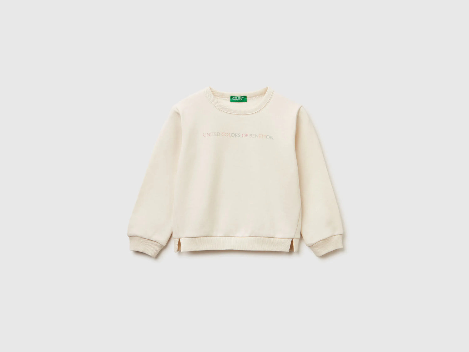 Benetton_Creamy White_Pullover Sweatshirt with Glittery Print_39M2G10KY_0R2_01