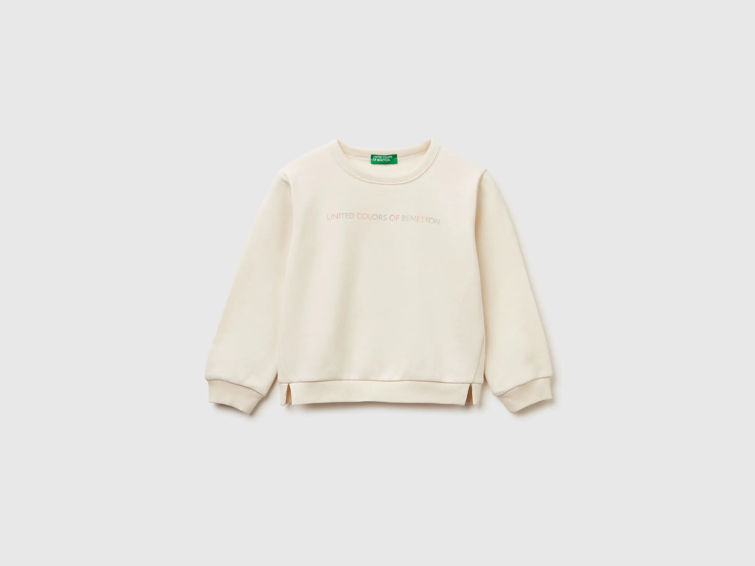 Benetton_Creamy White_Pullover Sweatshirt with Glittery Print_39M2G10KY_0R2_01