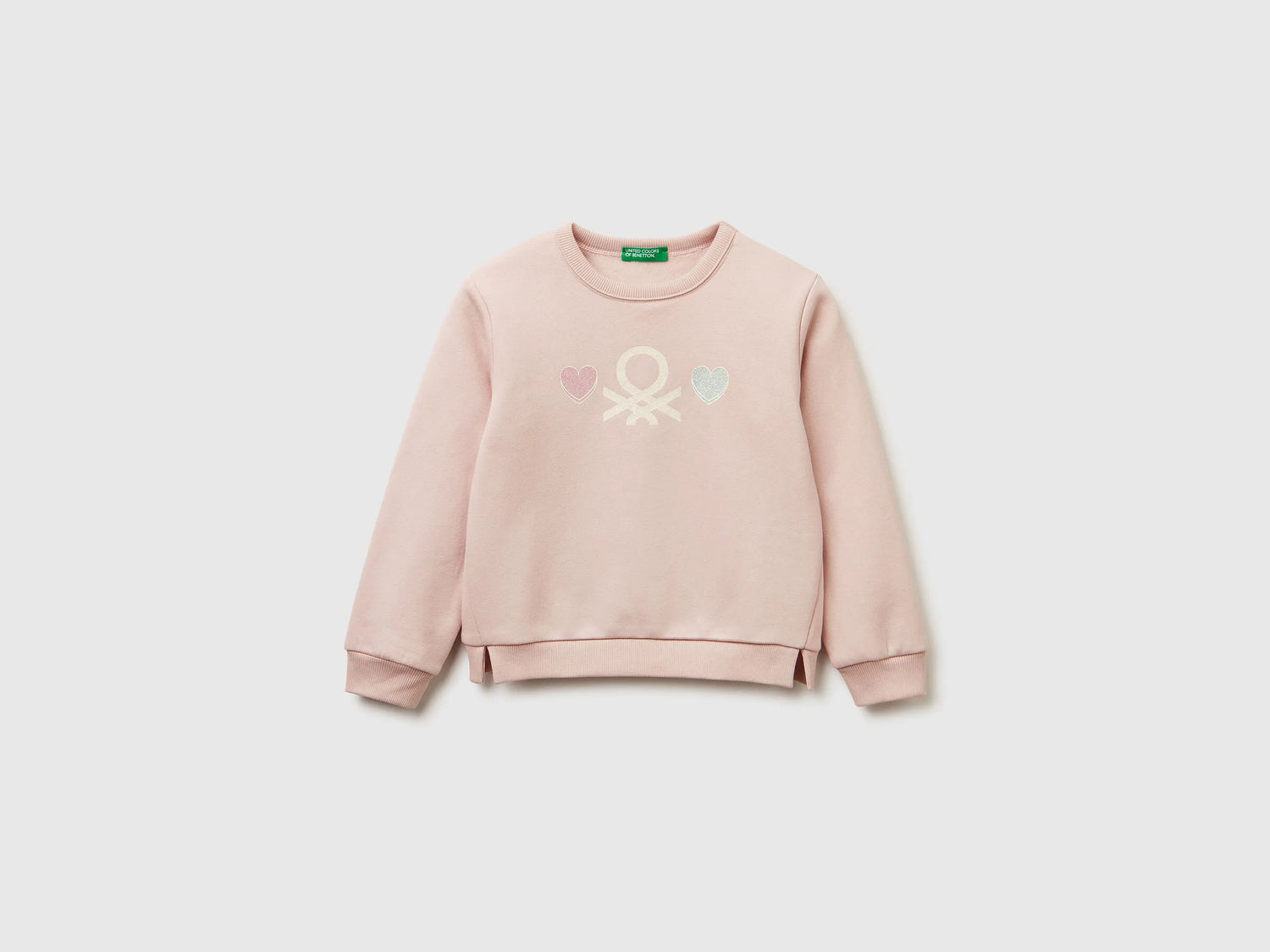 Benetton_Soft Pink_Pullover Sweatshirt with Glittery Print_39M2G10KY_3V5_01