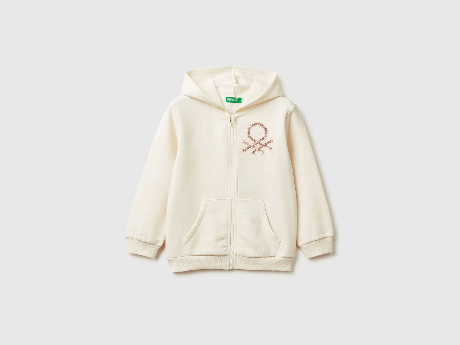 Benetton_Creamy White_Sweatshirt with Zip and Sequins_39M2G5045_0R2_01