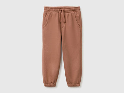 Benetton Brown Boys Joggers in Warm Fleece SKU: 39M2GF05O_0U3 Image 01