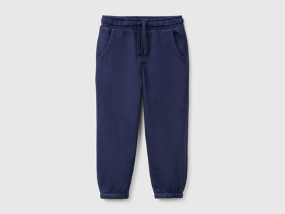 Benetton Dark Blue Boys Joggers in Warm Fleece SKU: 39M2GF05O_252 Image 01