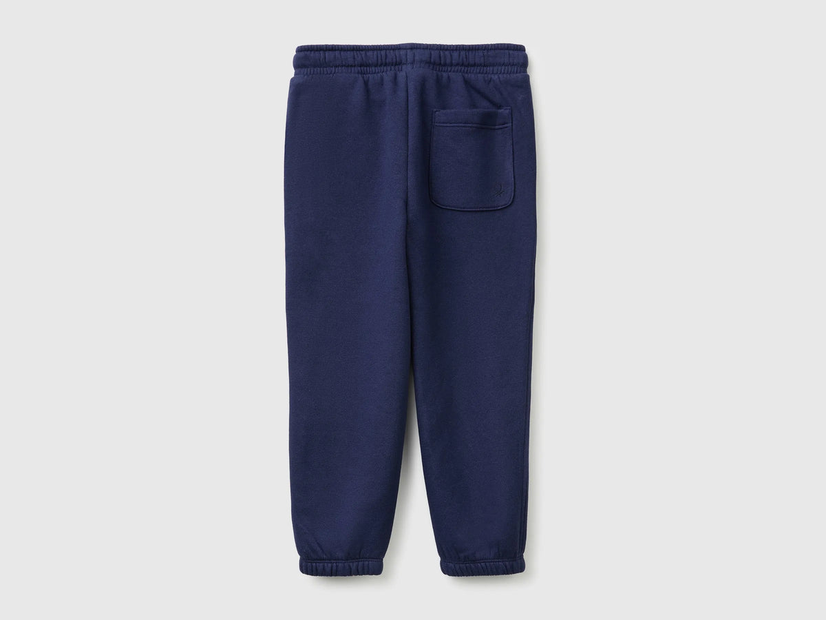 Benetton Dark Blue Boys Joggers in Warm Fleece SKU: 39M2GF05O_252 Image 02