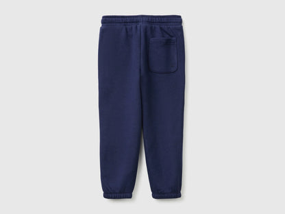 Benetton Dark Blue Boys Joggers in Warm Fleece SKU: 39M2GF05O_252 Image 02