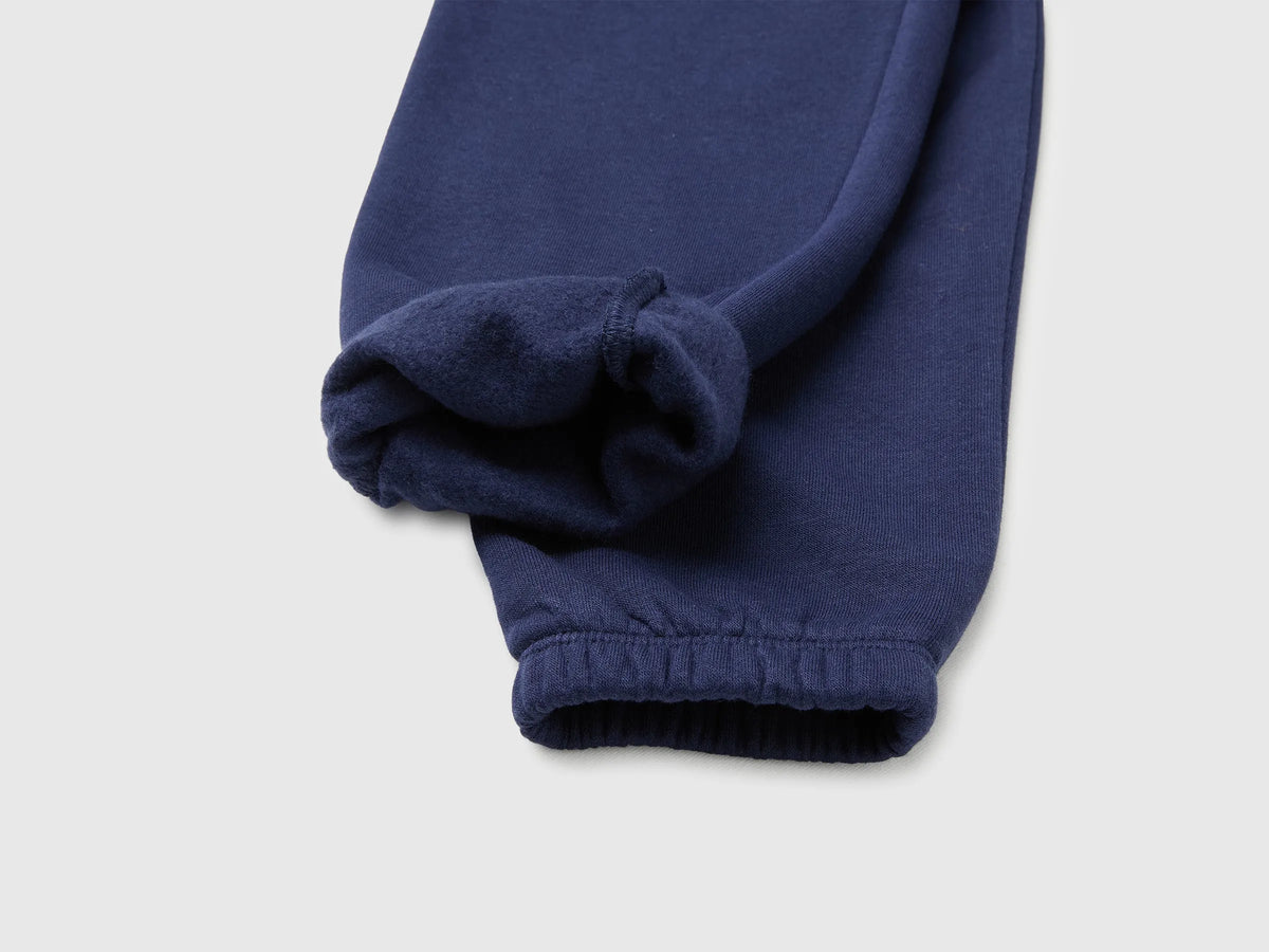 Benetton Dark Blue Boys Joggers in Warm Fleece SKU: 39M2GF05O_252 Image 03
