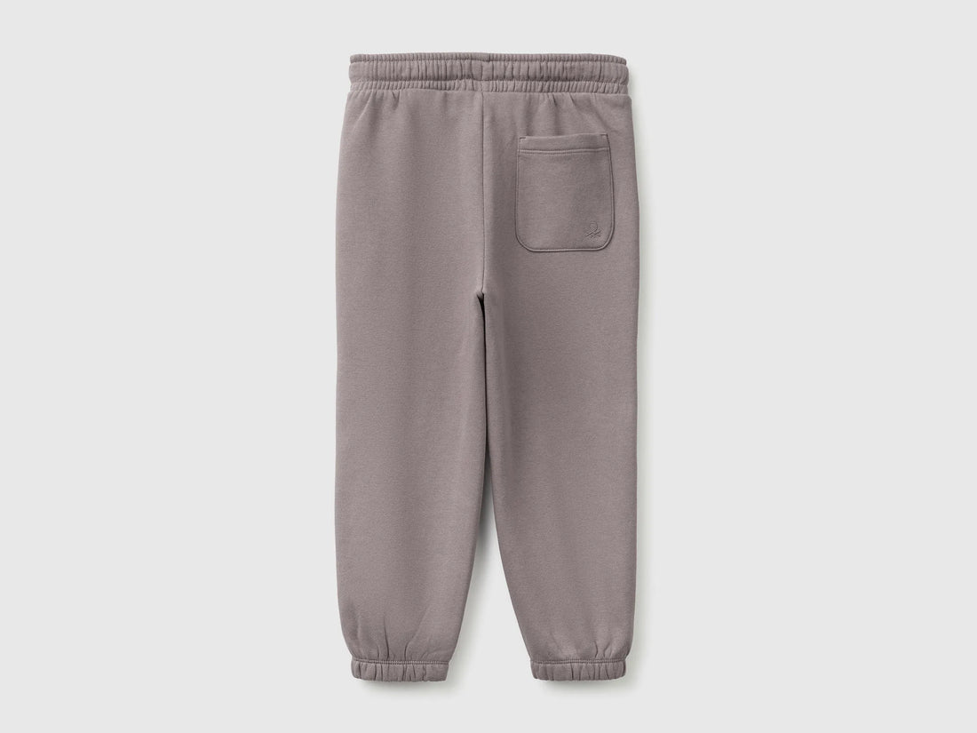 Benetton Gray Boys Joggers in Warm Fleece SKU: 39M2GF05O_39R Image 02