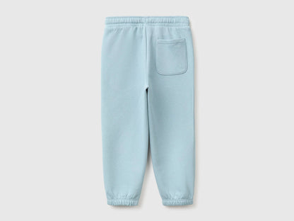 Benetton Light Blue Boys Joggers in Warm Fleece SKU: 39M2GF05O_3E4 Image 02