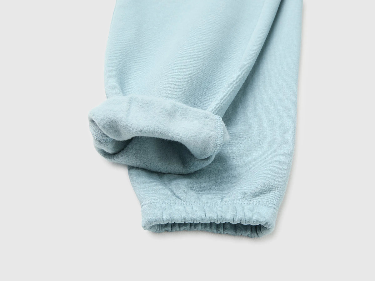 Benetton Light Blue Boys Joggers in Warm Fleece SKU: 39M2GF05O_3E4 Image 03