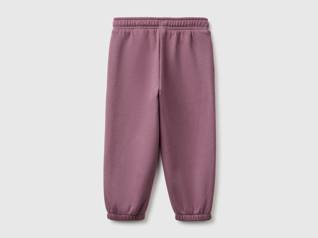 Benetton Plum Girls Joggers in Warm Fleece SKU: 39M2GF05P_048 Image 02