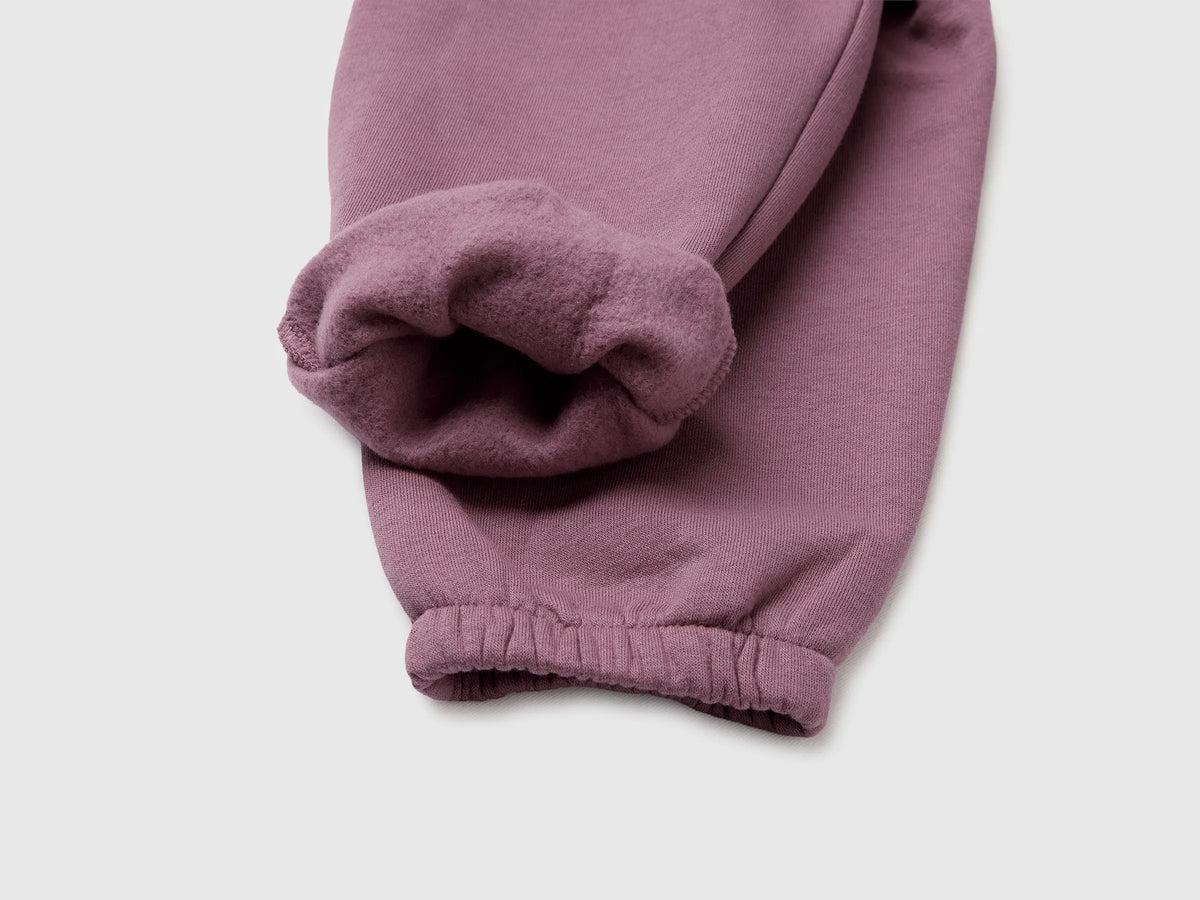 Benetton Plum Girls Joggers in Warm Fleece SKU: 39M2GF05P_048 Image 03