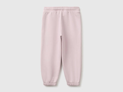 Benetton Pink Girls Joggers in Warm Fleece SKU: 39M2GF05P_197 Image 02