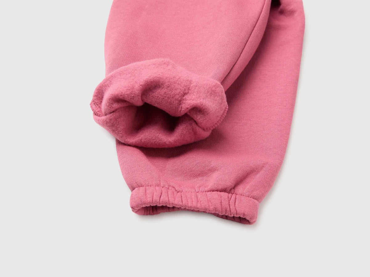 Benetton Fuchsia Girls Joggers in Warm Fleece SKU: 39M2GF05P_2J4 Image 03