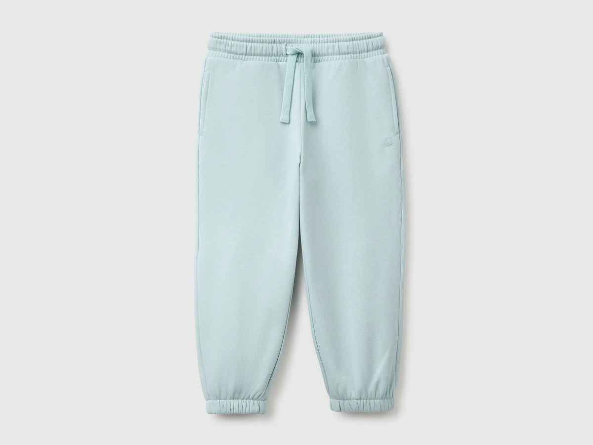 Benetton Aqua Girls Joggers in Warm Fleece SKU: 39M2GF05P_31A Image 01