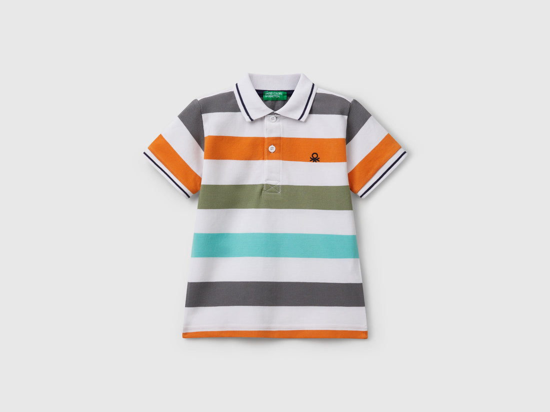 Benetton_Striped Short Sleeve Polo Shirt_39QAG300V_907_01