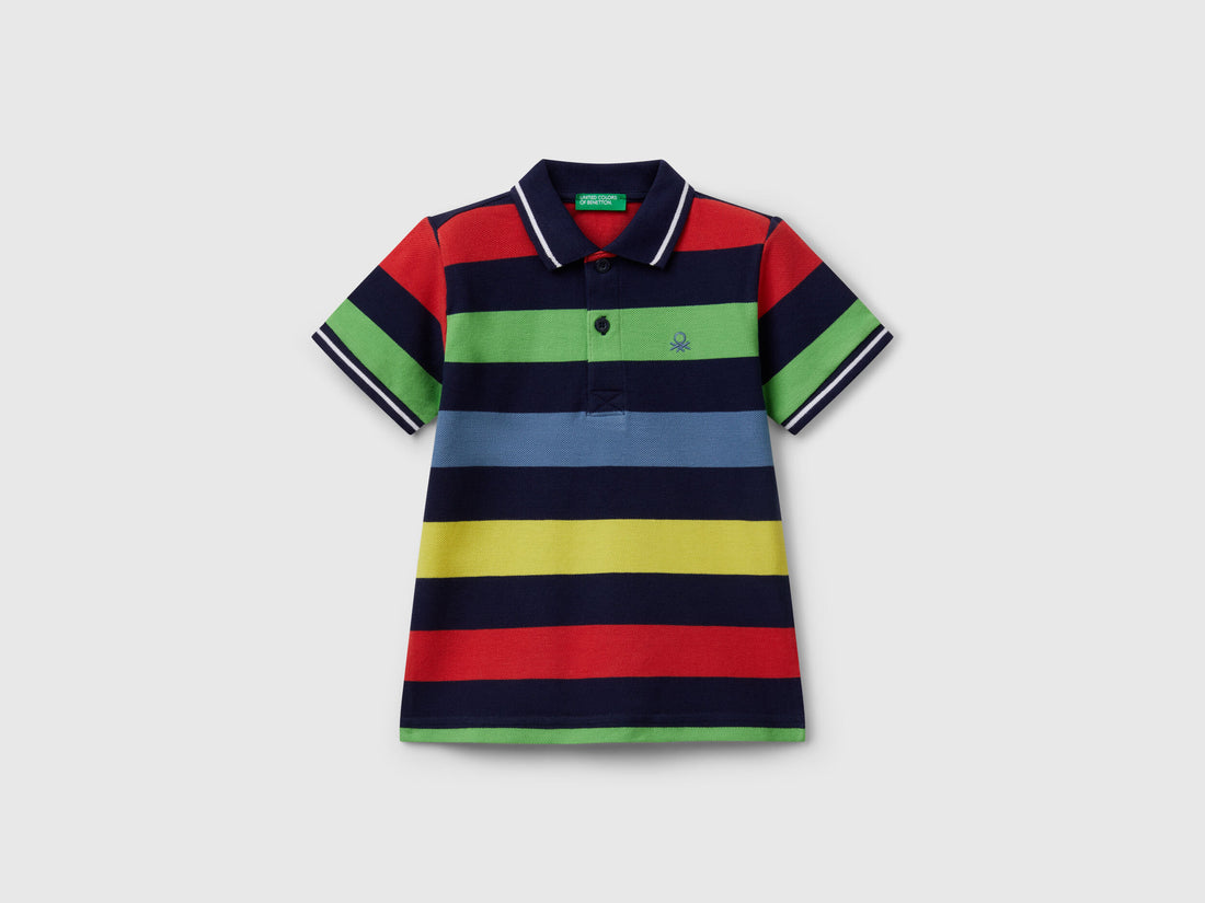 Benetton_Striped Short Sleeve Polo Shirt_39QAG300V_940_01