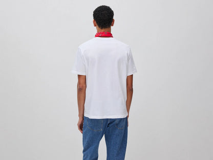 Benetton White Men Cotton T-Shirt with Logo SKU: 39VFU1096_903 Image 02
