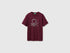 Benetton Burgundy Men Regular Fit T-Shirt with Logo SKU: 39VFU10CP_34D Image 01