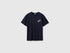 Benetton Dark Blue Men Regular Fit T-Shirt with Logo SKU: 39VFU10CP_3C1 Image 01