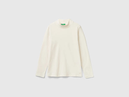 Benetton Creamy White Girls T-Shirt in Pure Organic Cotton SKU: 3AOUC201O_0R2 Image 01