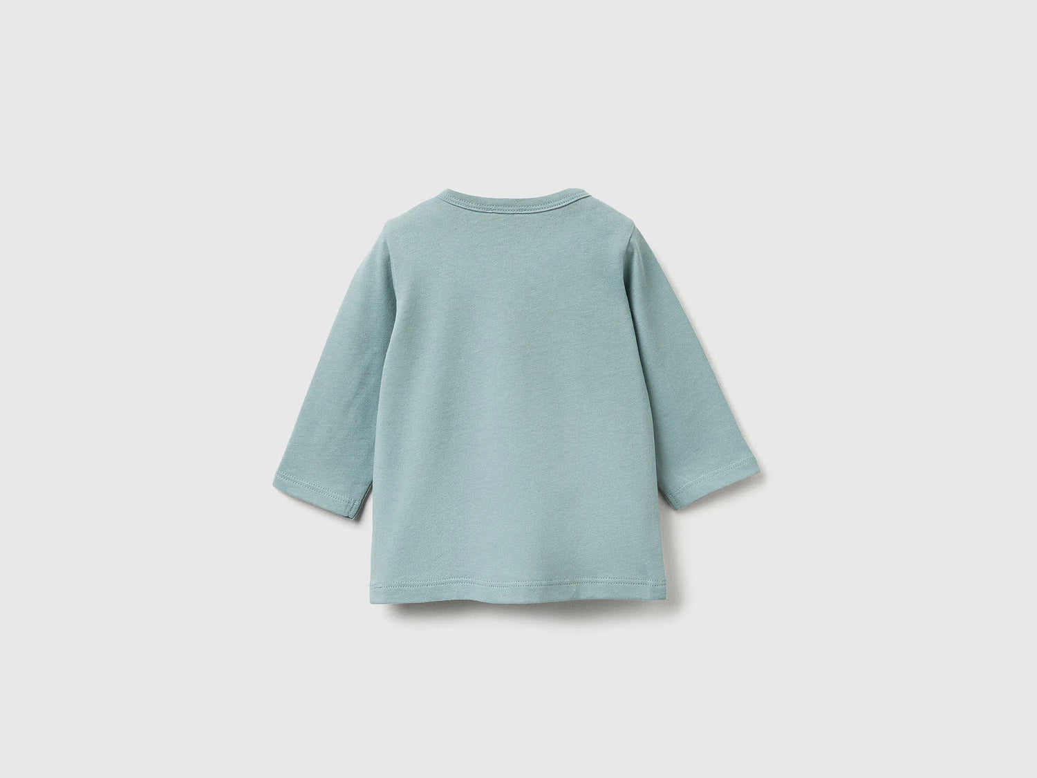 Benetton_Aqua_Cotton T-Shirt with Print_3ATNA106O_906_02