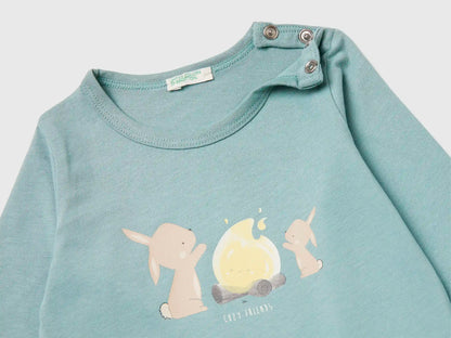 Benetton_Aqua_Cotton T-Shirt with Print_3ATNA106O_906_03
