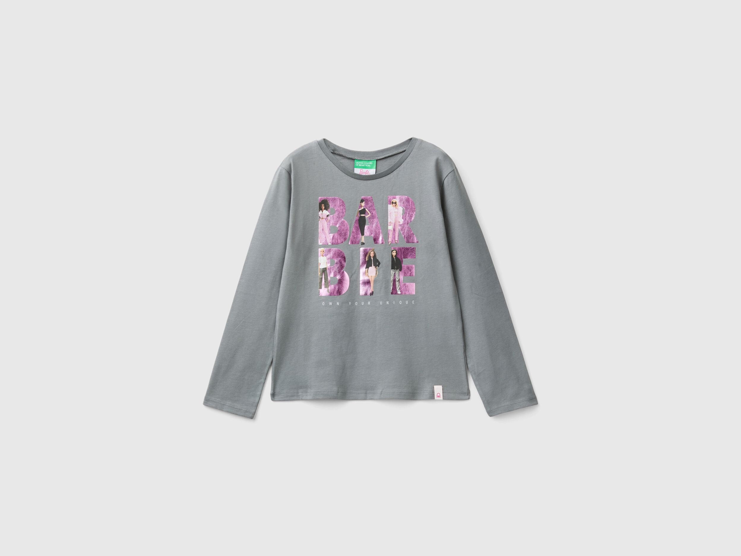 Gray Barbie T-Shirt With Glossy Print_3ATNC10ML_00W_01