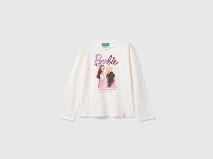 Cream Barbie T-Shirt with Glossy Print_3ATNC10ML_0R2_01