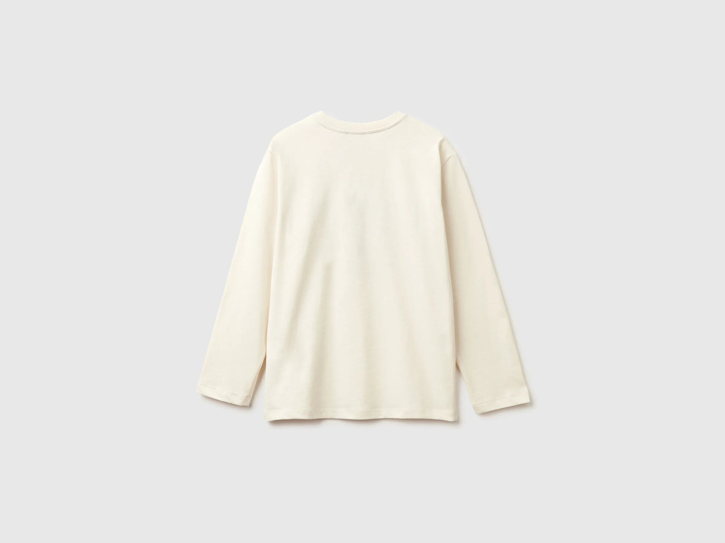 Benetton_Creamy White_Warm T-Shirt with Logo Print_3ATNC10QU_3C9_02