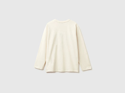 Benetton_Creamy White_Warm T-Shirt with Logo Print_3ATNC10QU_3C9_02