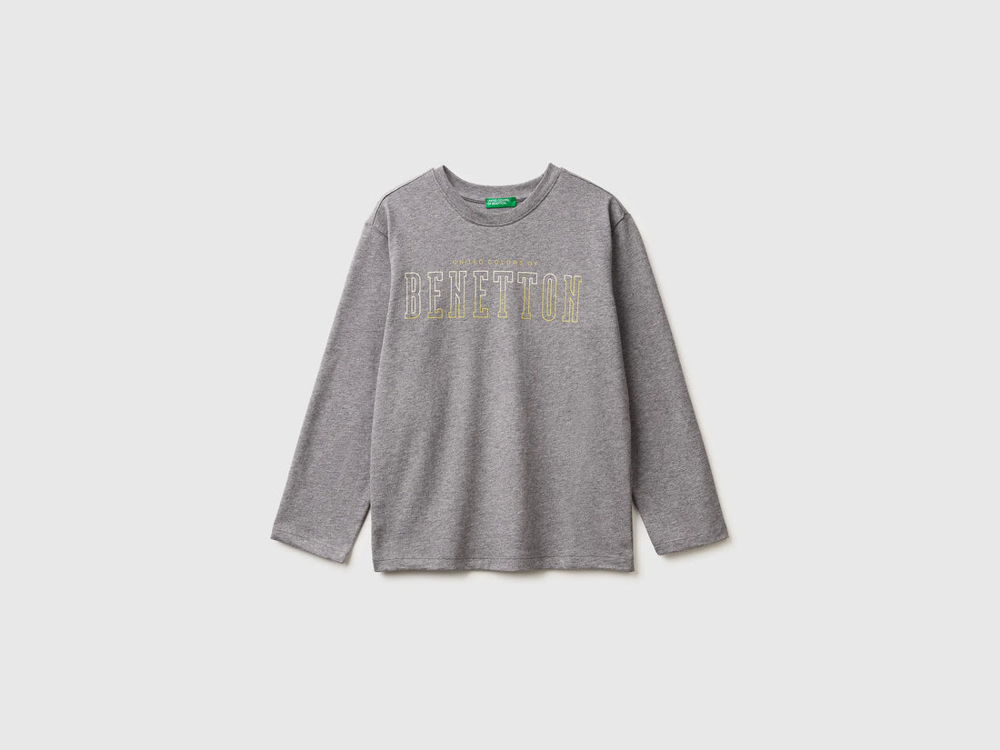 Benetton_Grey_Warm T-Shirt with Logo Print_3ATNC10QU_507_01