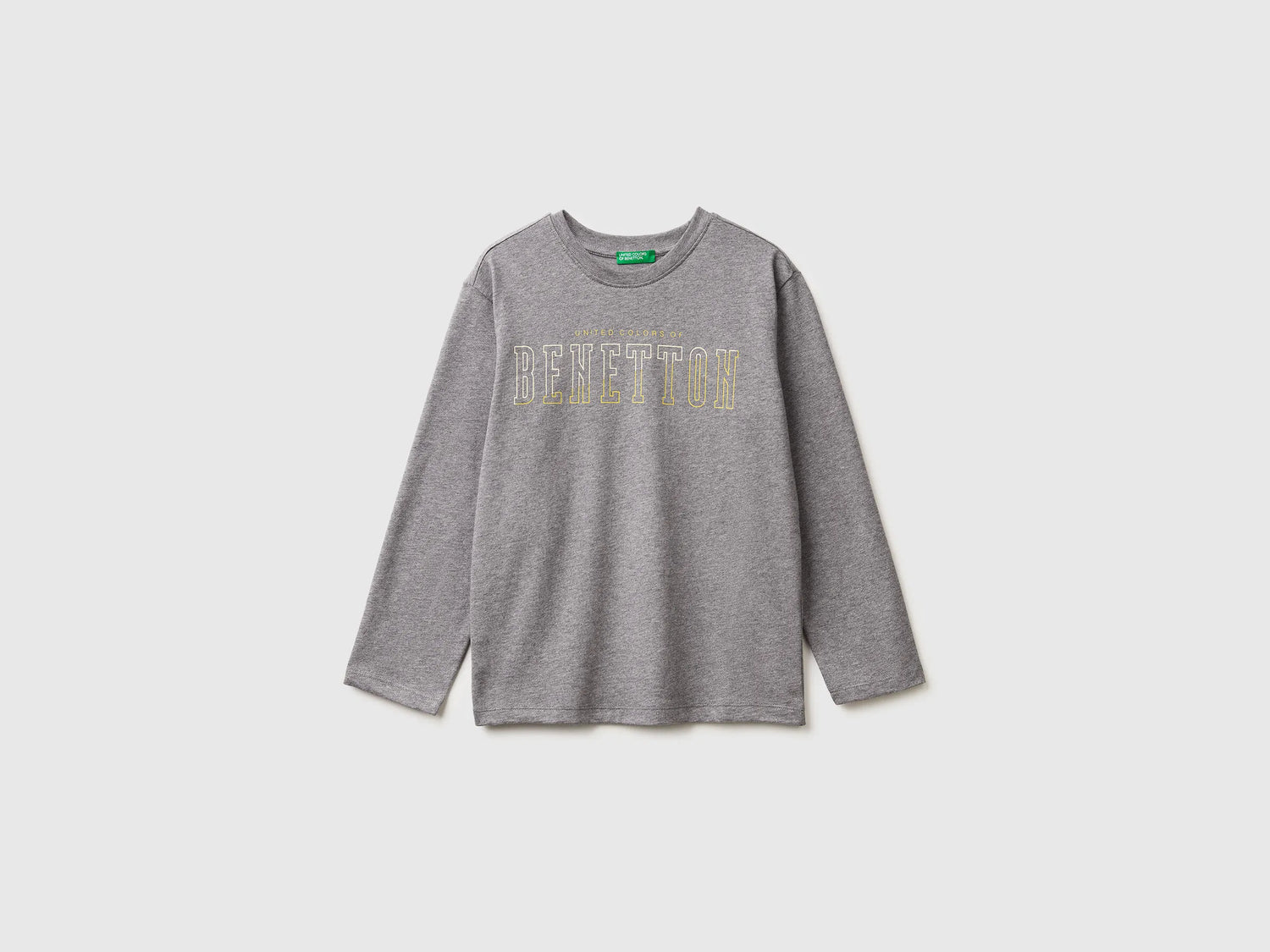 Benetton_Grey_Warm T-Shirt with Logo Print_3ATNC10QU_507_01