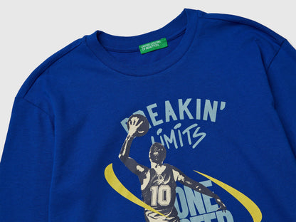Benetton_Bright Blue_T-Shirt in Warm Cotton with Print_3ATNC10R8_19R_03