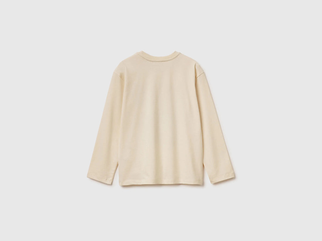 Benetton_Creamy White_T-Shirt in Warm Cotton with Print_3ATNC10R8_3C9_02