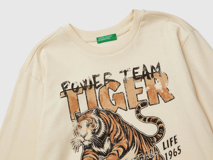 Benetton_Creamy White_T-Shirt in Warm Cotton with Print_3ATNC10R8_3C9_03