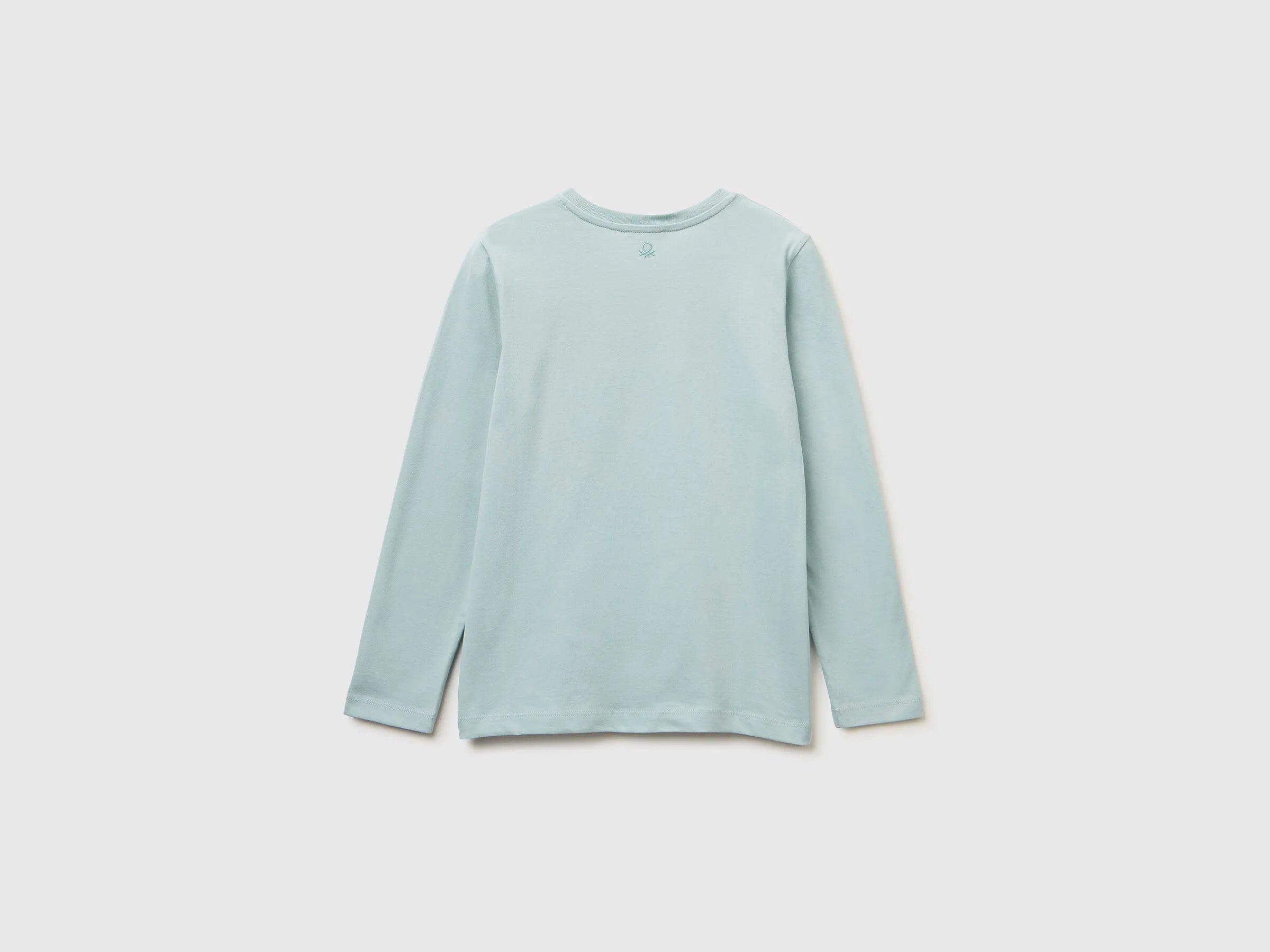 Benetton_Aqua_T-Shirt with Rhinestone Applique_3ATNC10RF_17H_02