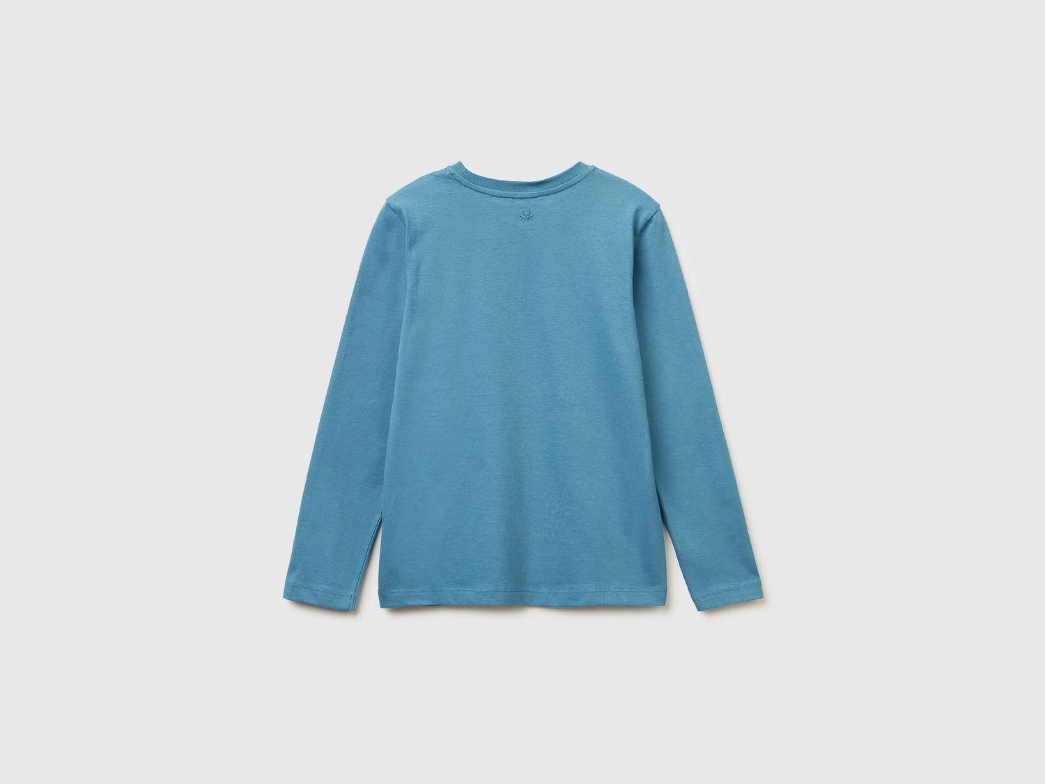 Benetton_Turquoise_T-Shirt with Rhinestone Applique_3ATNC10RF_2H6_02