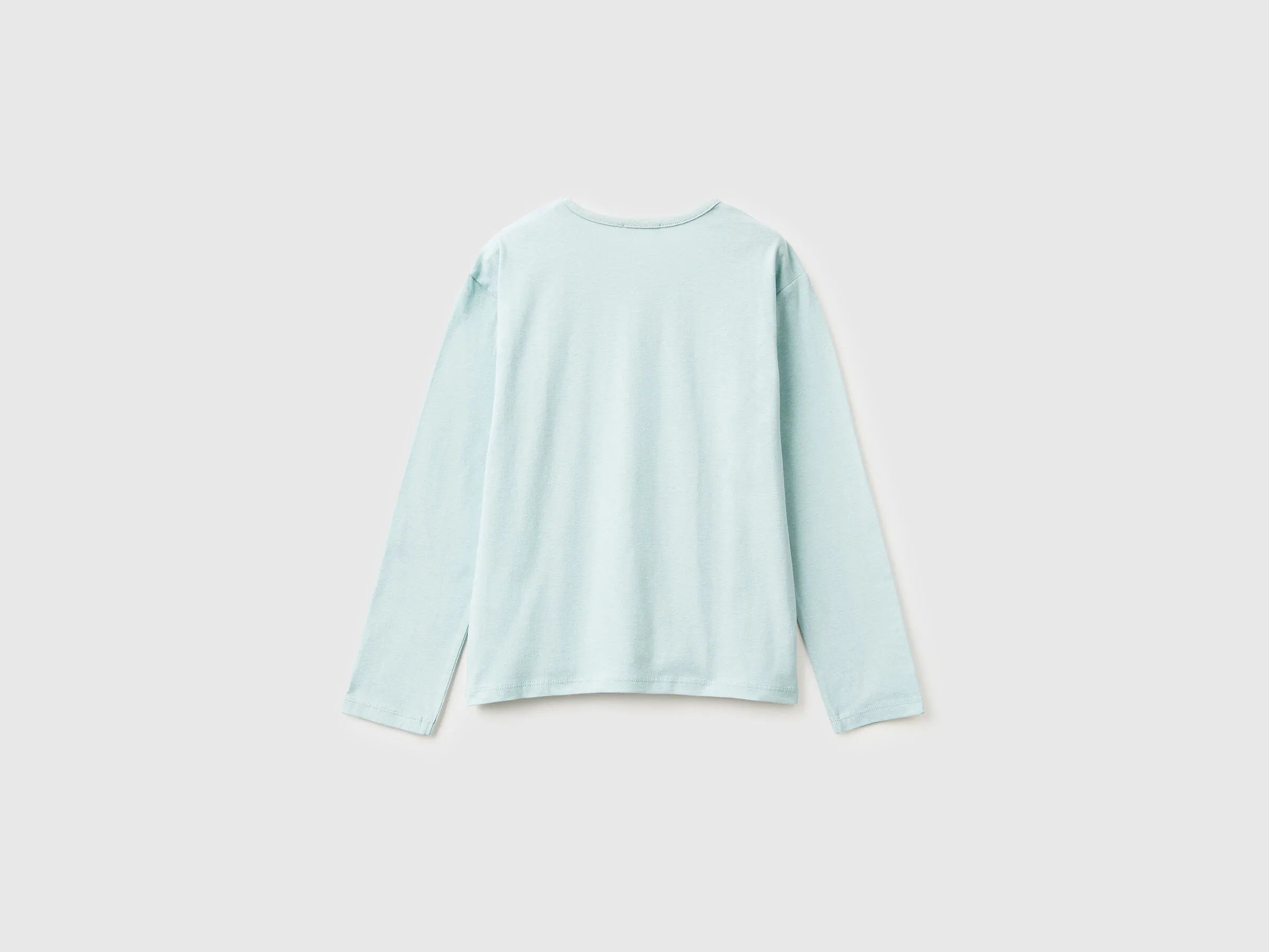 Benetton_Aqua_T-Shirt in Warm Cotton with Sequins_3ATNC10RG_17H_02