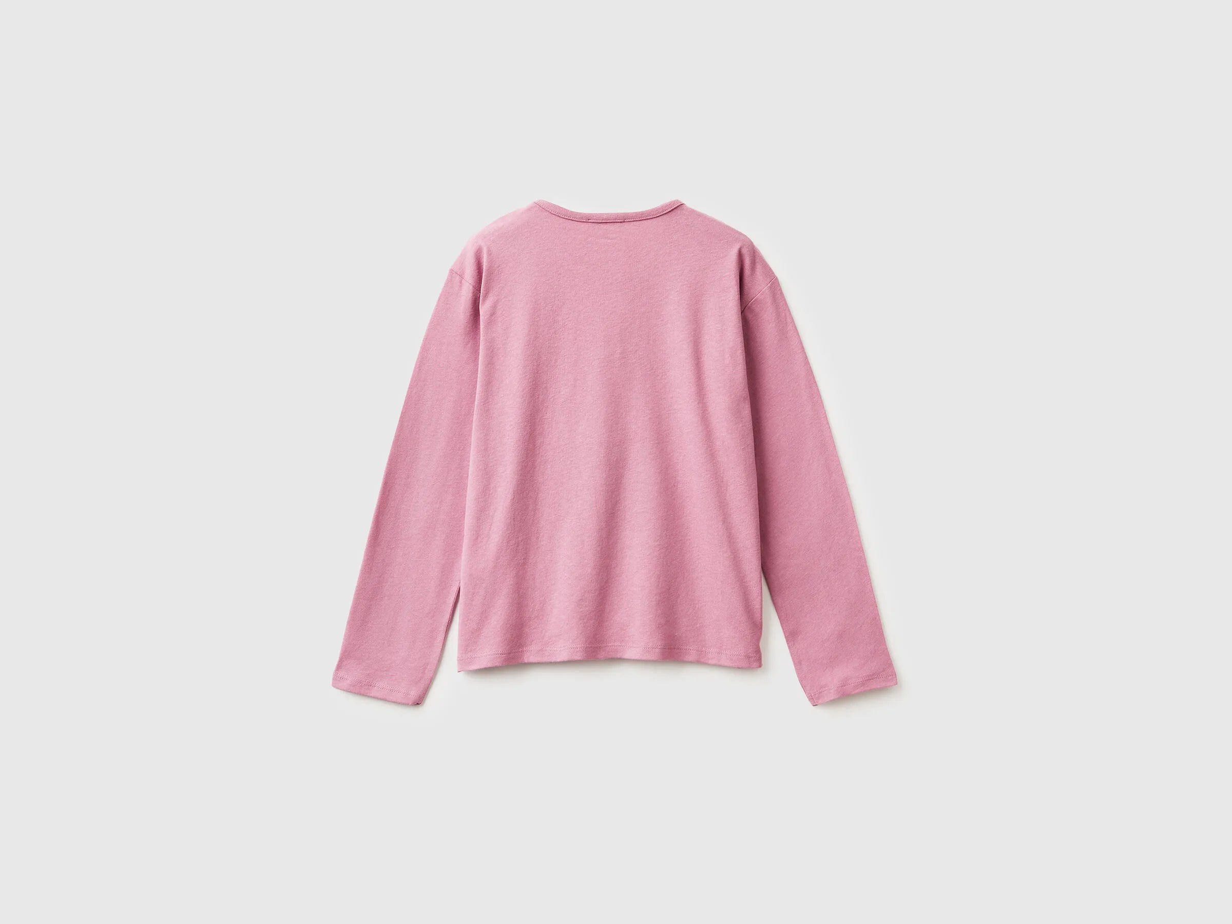 Benetton_Pink_T-Shirt in Warm Cotton with Sequins_3ATNC10RG_2G9_02