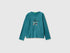 Benetton_Turquoise_T-Shirt in Warm Cotton with Sequins_3ATNC10RG_2H6_01