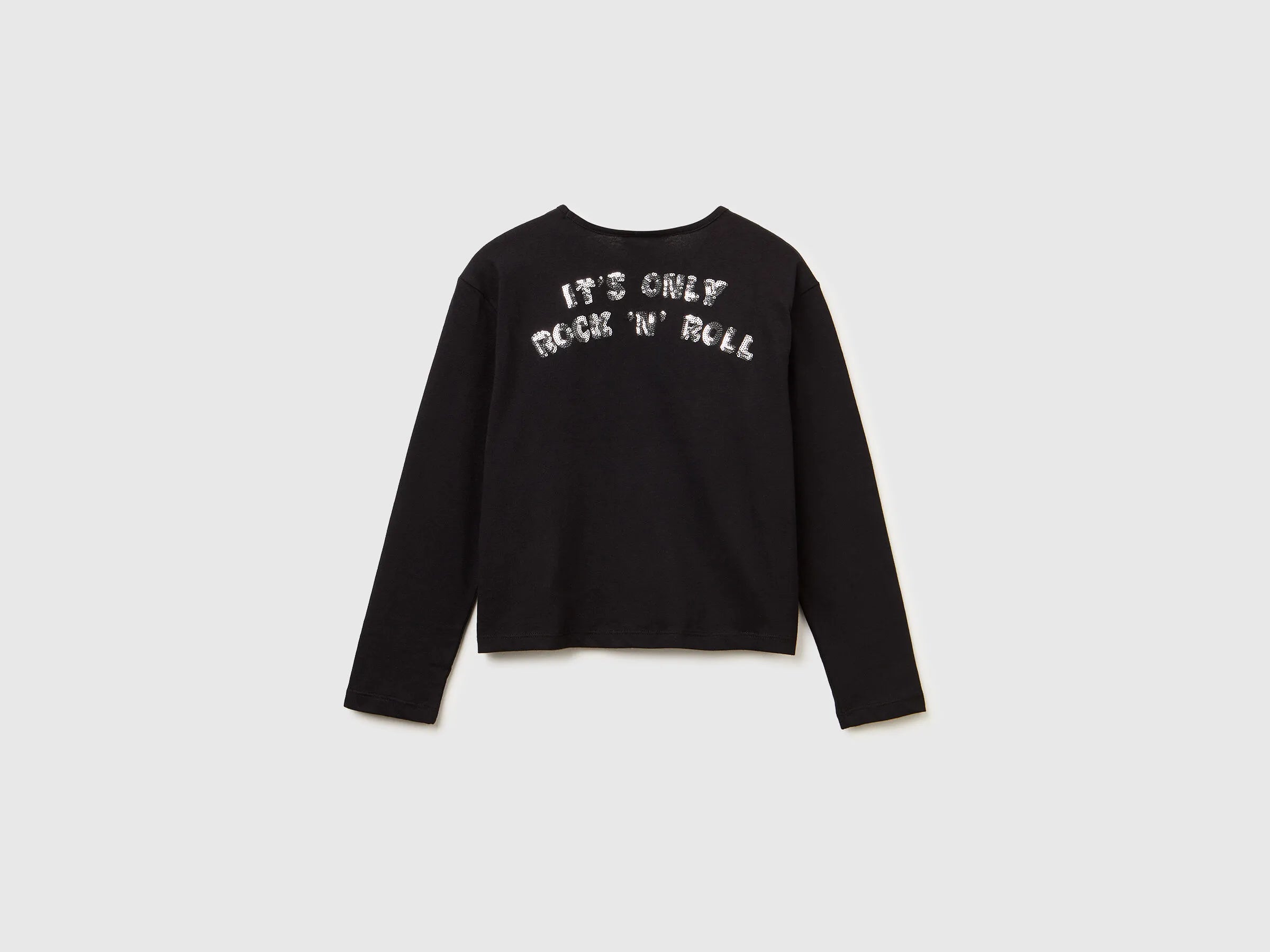 Benetton_Black_Boxy Fit "The Rolling Stones" T-Shirt_3ATNC10RI_100_02