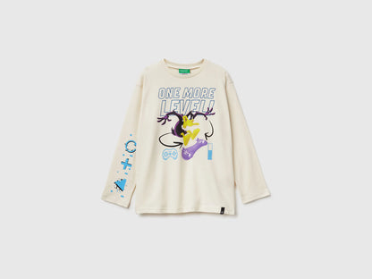 Benetton_Creamy White_T-Shirt with Photographic Print_3ATNC10RL_3C9_01