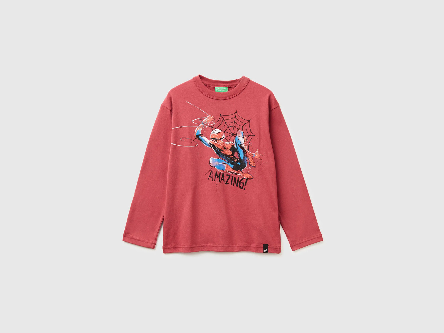 Benetton_Coral_T-Shirt with ©Marvel Spiderman Print_3ATNC10RN_39J_01