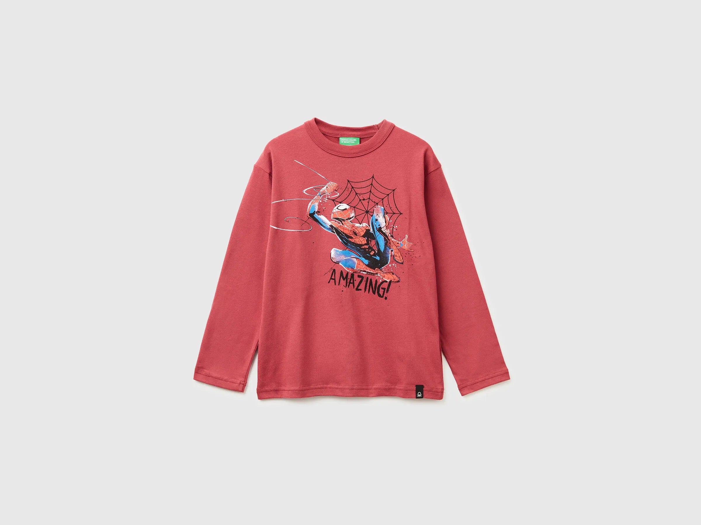 Benetton_Coral_T-Shirt with ©Marvel Spiderman Print_3ATNC10RN_39J_01