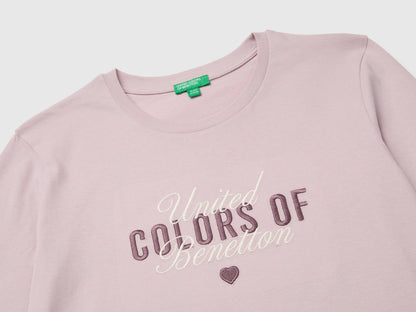 Benetton Pink Girls Long-Sleeved T-Shirt with Embroidery SKU: 3ATNC10U8_197 Image 03