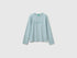 Benetton Aqua Girls Long-Sleeved T-Shirt with Embroidery SKU: 3ATNC10U8_31A Image 01