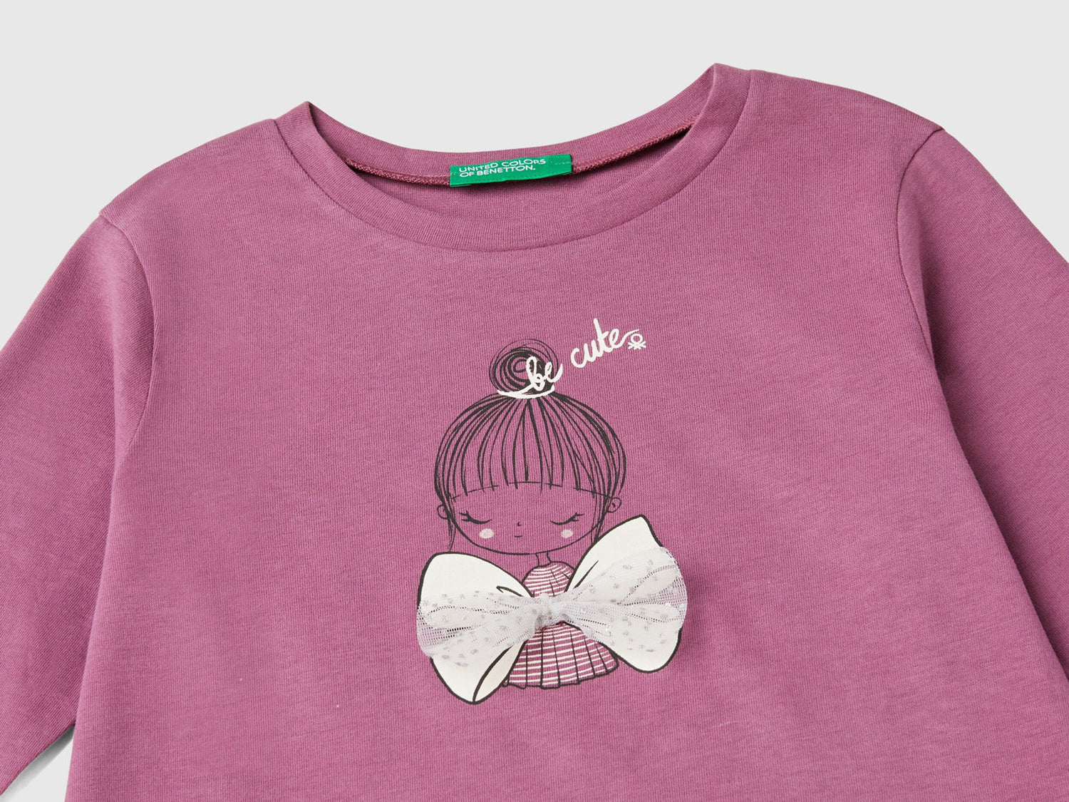 T-Shirt with Print and Tulle Applique_3ATNG10GA_304_03