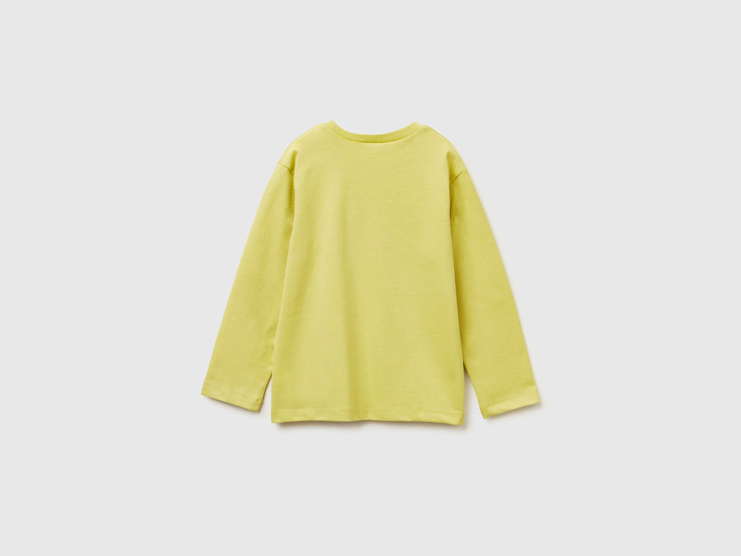 Benetton_Yellow_Crew Neck T-Shirt in Warm Cotton_3ATNG10KT_0Y6_02