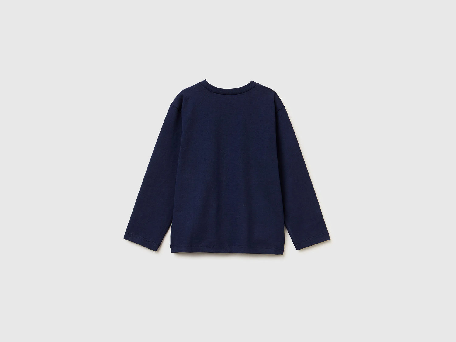 Benetton_Dark Blue_Crew Neck T-Shirt in Warm Cotton_3ATNG10KT_252_02